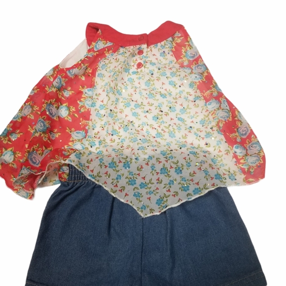 Little Lass Two Piece Short and Top Set Outfit Siz - Picture 3 of 4